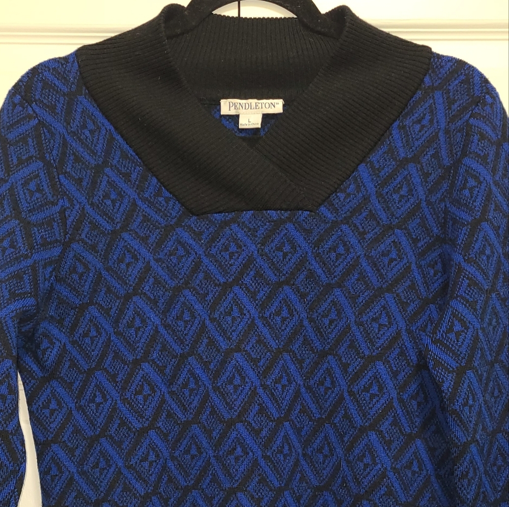 Pendleton Diamond Pattern Sweater Women's Size La… - image 6